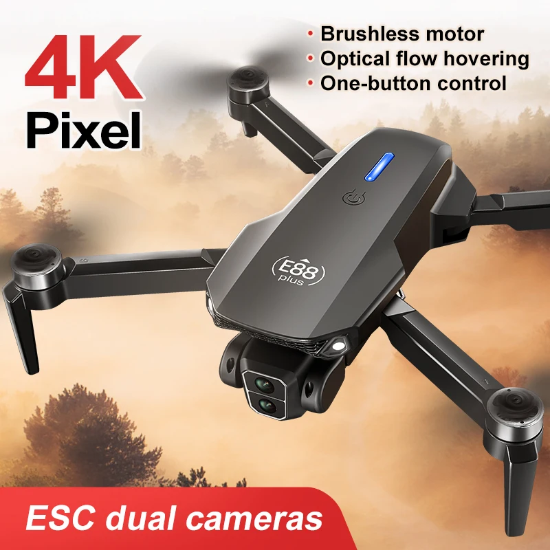 New E88 Plus Quadcopter Drone: - Drone Camera 4K review and price